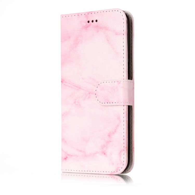 For Samsung Galaxy S7 edge SM-G935 Stand Leather Wallet Cover Case - Pink Marble-2