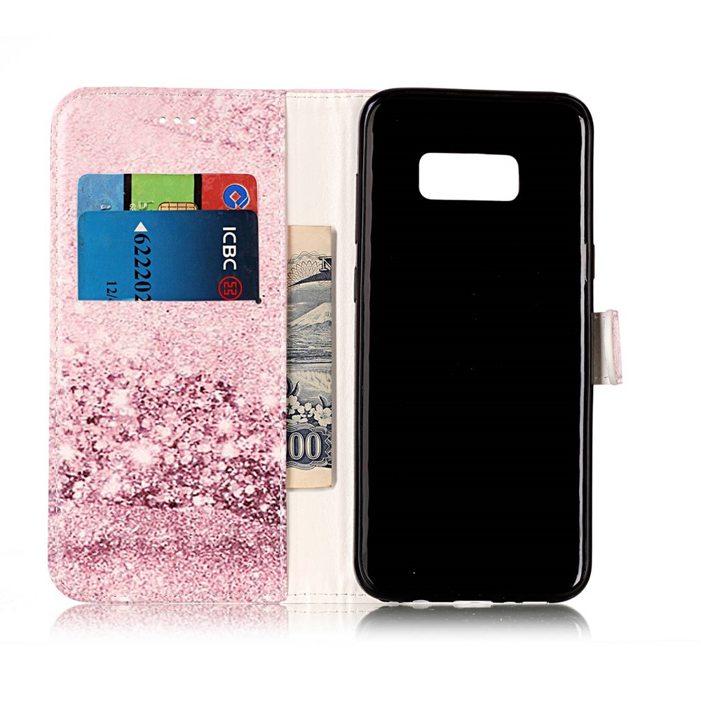 Patterned Leather Wallet Case for Samsung Galaxy S8 G950 - Glittery Sequins-4