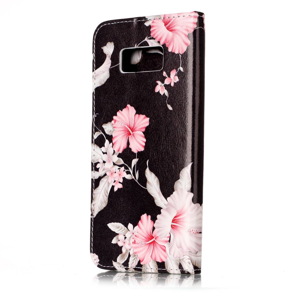 Patterned Leather Wallet Shell with Stand for Samsung Galaxy S8 G950 - Beautiful Flowers-3