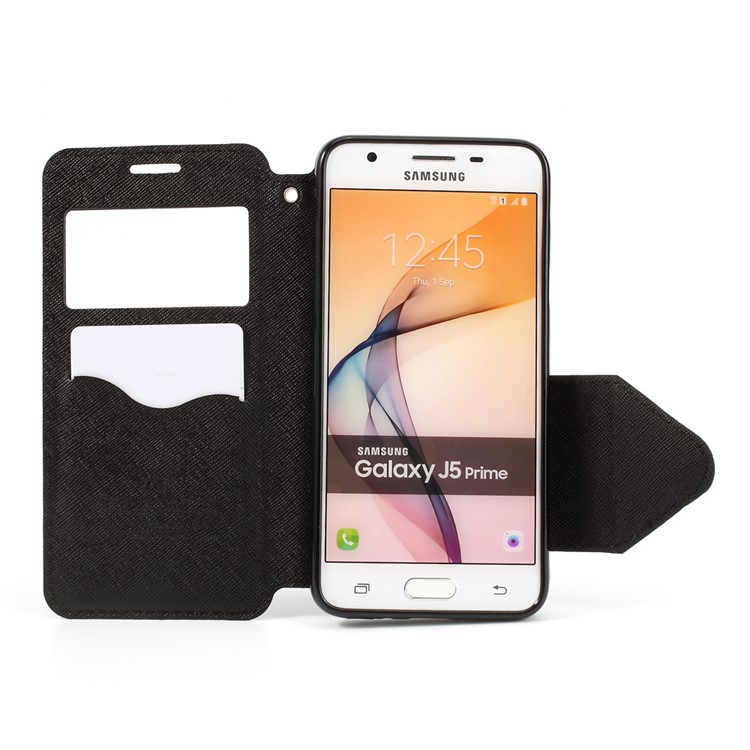 ROAR KOREA View Window Leather Phone Casing for Samsung J5 Prime/On5 2016 - Black-5
