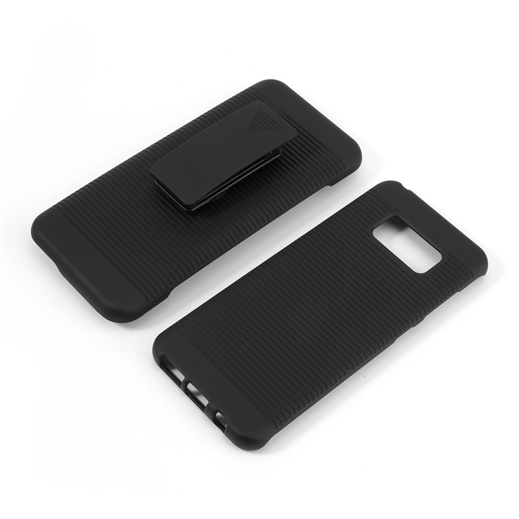 Horizontal Stripes Belt Clip Holster Hard Case with Kickstand for Samsung Galaxy S8 G950-10