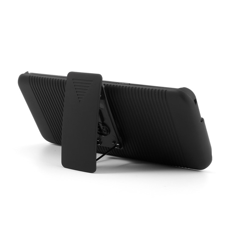 Horizontal Stripes Belt Clip Holster Hard Case with Kickstand for Samsung Galaxy S8 G950-4