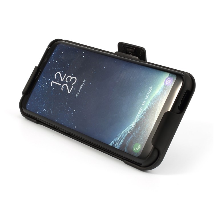 Horizontal Stripes Belt Clip Holster Hard Case with Kickstand for Samsung Galaxy S8 G950-5