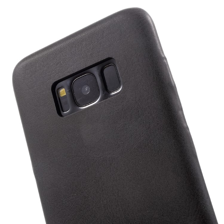 Crazy Horse Skin PU Leather Coated PC Phone Cover for Samsung Galaxy S8 Plus G955 - Black-5
