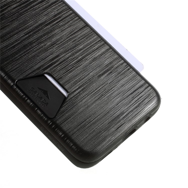 Brushed PC TPU Phone Cover with Card Holder for Samsung Galaxy S8 Plus G955 - Black-3