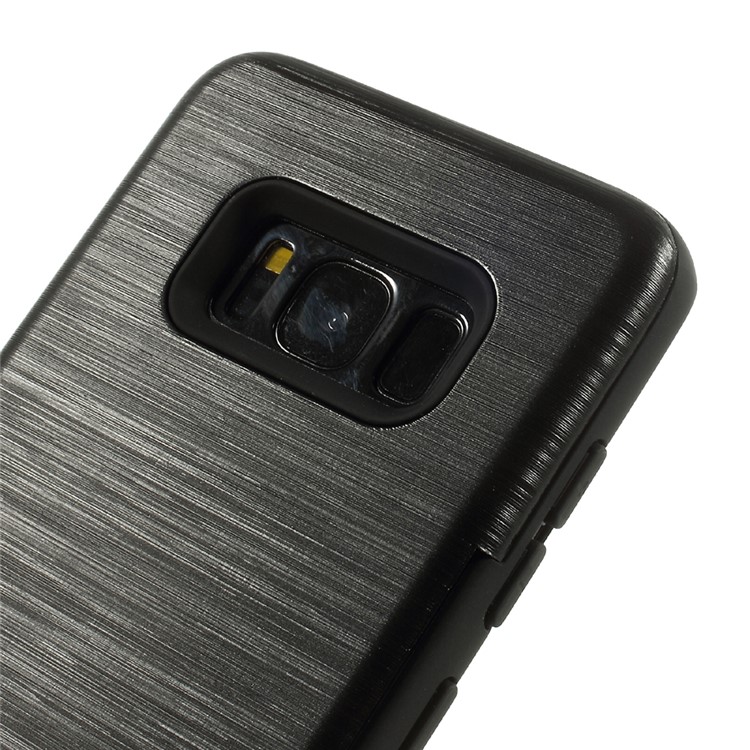 Brushed PC TPU Phone Cover with Card Holder for Samsung Galaxy S8 Plus G955 - Black-4