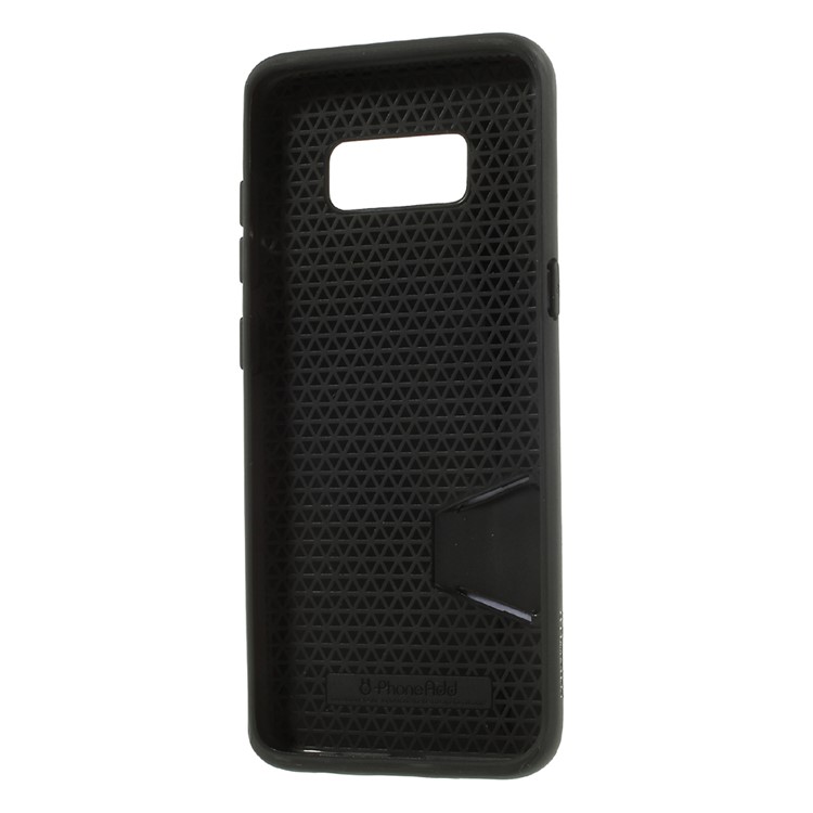 Brushed PC TPU Phone Cover with Card Holder for Samsung Galaxy S8 Plus G955 - Black-5