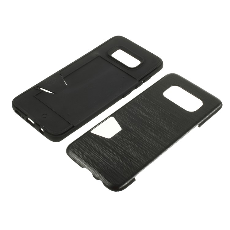 Brushed PC TPU Phone Cover with Card Holder for Samsung Galaxy S8 Plus G955 - Black-6