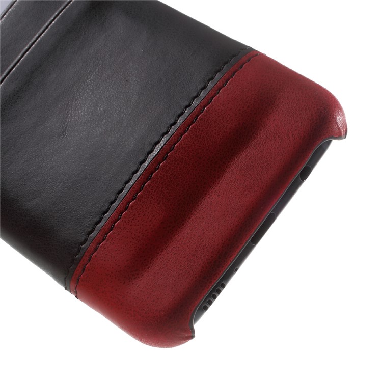Vintage Style Bi-color PU Leather Coated Card Slots PC Back Case for Samsung Galaxy S8 G950 - Black-4