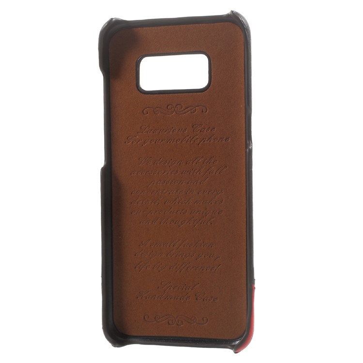 Vintage Style Bi-color PU Leather Coated Card Slots PC Back Case for Samsung Galaxy S8 G950 - Black-7