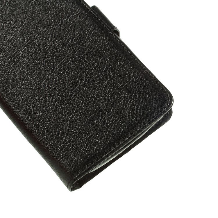 Litchi Grain Leather Wallet Stand Cell Phone Cover for Samsung Galaxy Xcover 4 - Black-7
