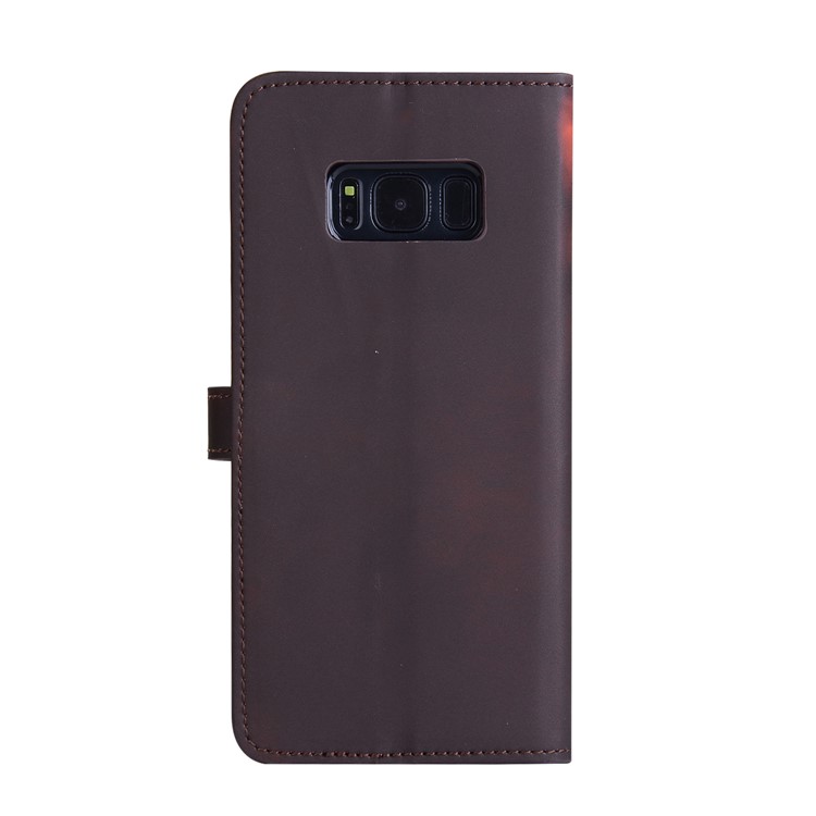 Thermal Induction Fluorescent Color Changing Wallet Leather Cover with Stand for Samsung Galaxy S8+ G955 - Black-3