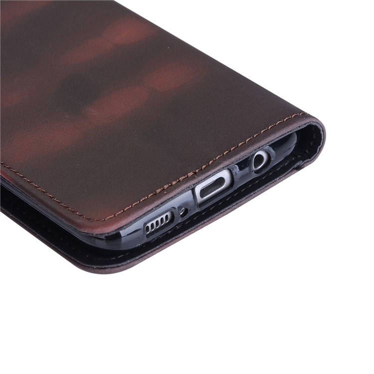 Thermal Induction Fluorescent Color Changing Wallet Leather Cover with Stand for Samsung Galaxy S8+ G955 - Black-6
