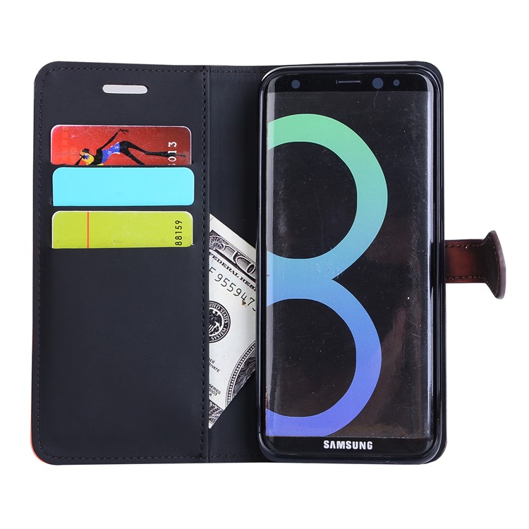 Thermal Induction Fluorescent Color Changing Wallet Leather Cover with Stand for Samsung Galaxy S8+ G955 - Black-8