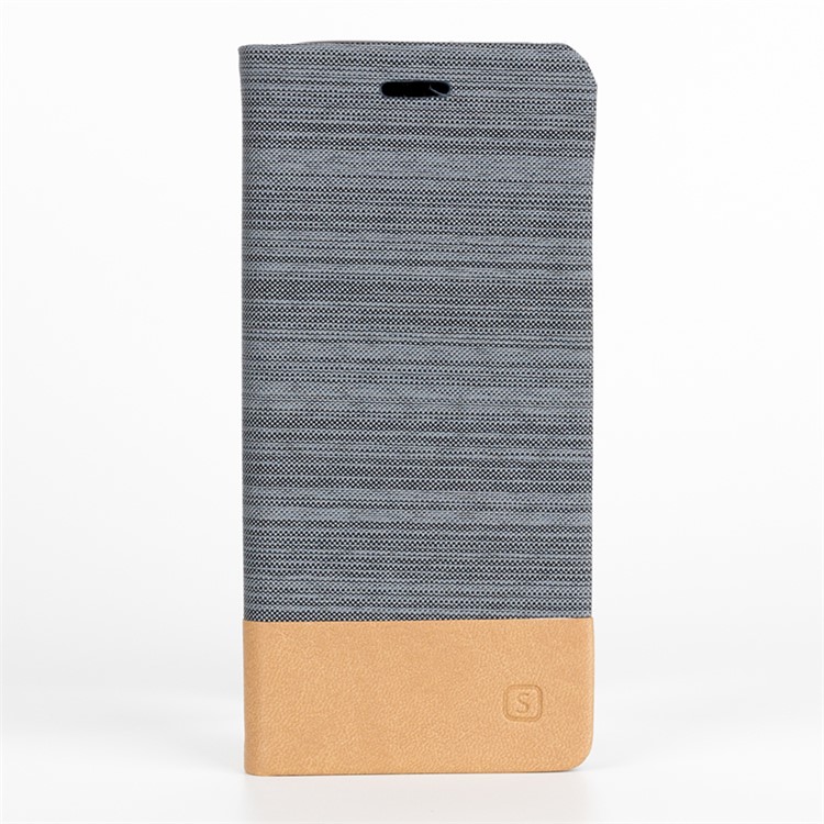 Canvas Stand Leather Card Holder Cellphone Casing for Samsung Galaxy S8 Plus G955 - Dark Grey-1