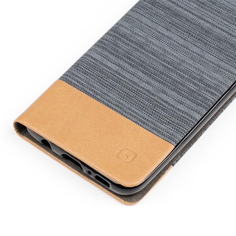 Canvas Stand Leather Card Holder Cellphone Casing for Samsung Galaxy S8 Plus G955 - Dark Grey-2