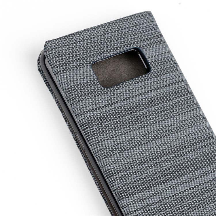 Canvas Stand Leather Card Holder Cellphone Casing for Samsung Galaxy S8 Plus G955 - Dark Grey-3