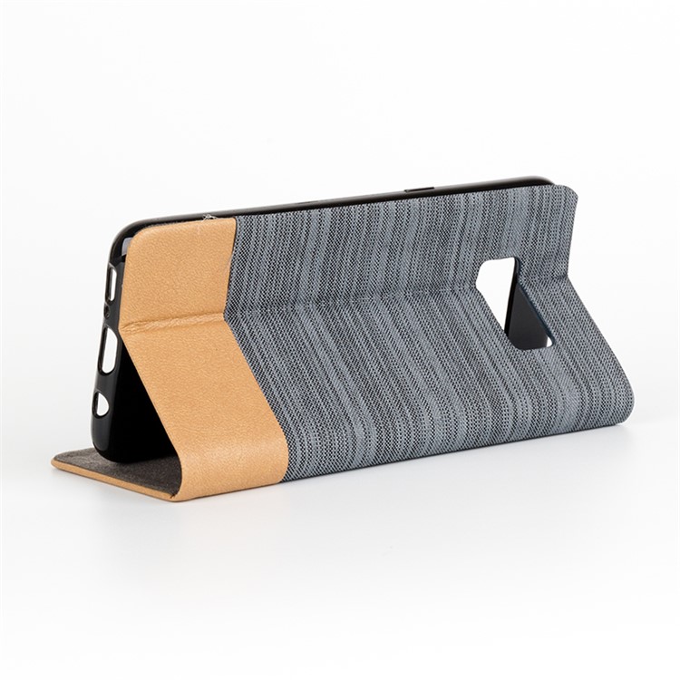 Canvas Stand Leather Card Holder Cellphone Casing for Samsung Galaxy S8 Plus G955 - Dark Grey-5
