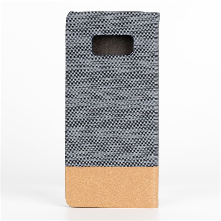 Canvas Stand Leather Card Holder Cellphone Casing for Samsung Galaxy S8 Plus G955 - Dark Grey-6