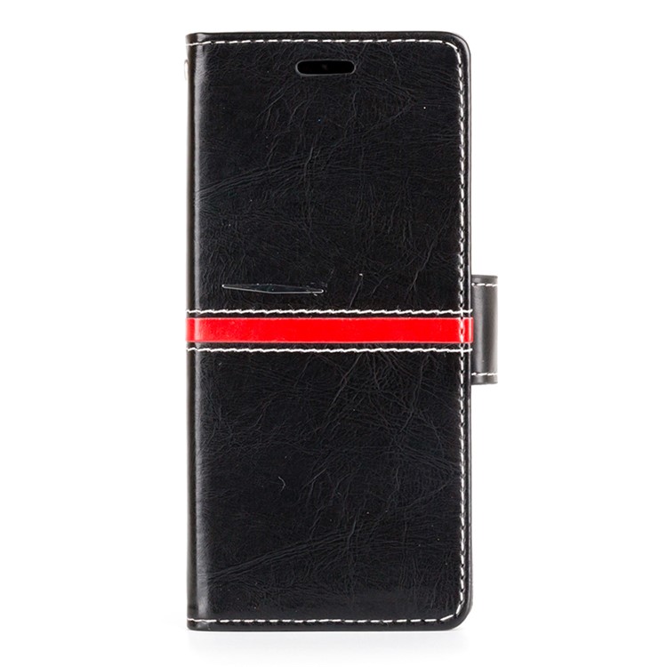 For Samsung Galaxy S8+ SM-G955 Graceful Series Foldable Leather Wallet Phone Cover - Black-1