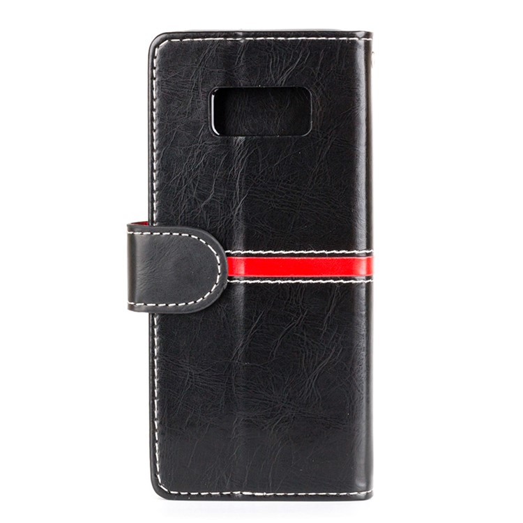 For Samsung Galaxy S8+ SM-G955 Graceful Series Foldable Leather Wallet Phone Cover - Black-2