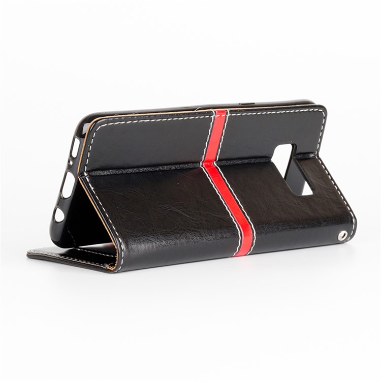For Samsung Galaxy S8+ SM-G955 Graceful Series Foldable Leather Wallet Phone Cover - Black-3