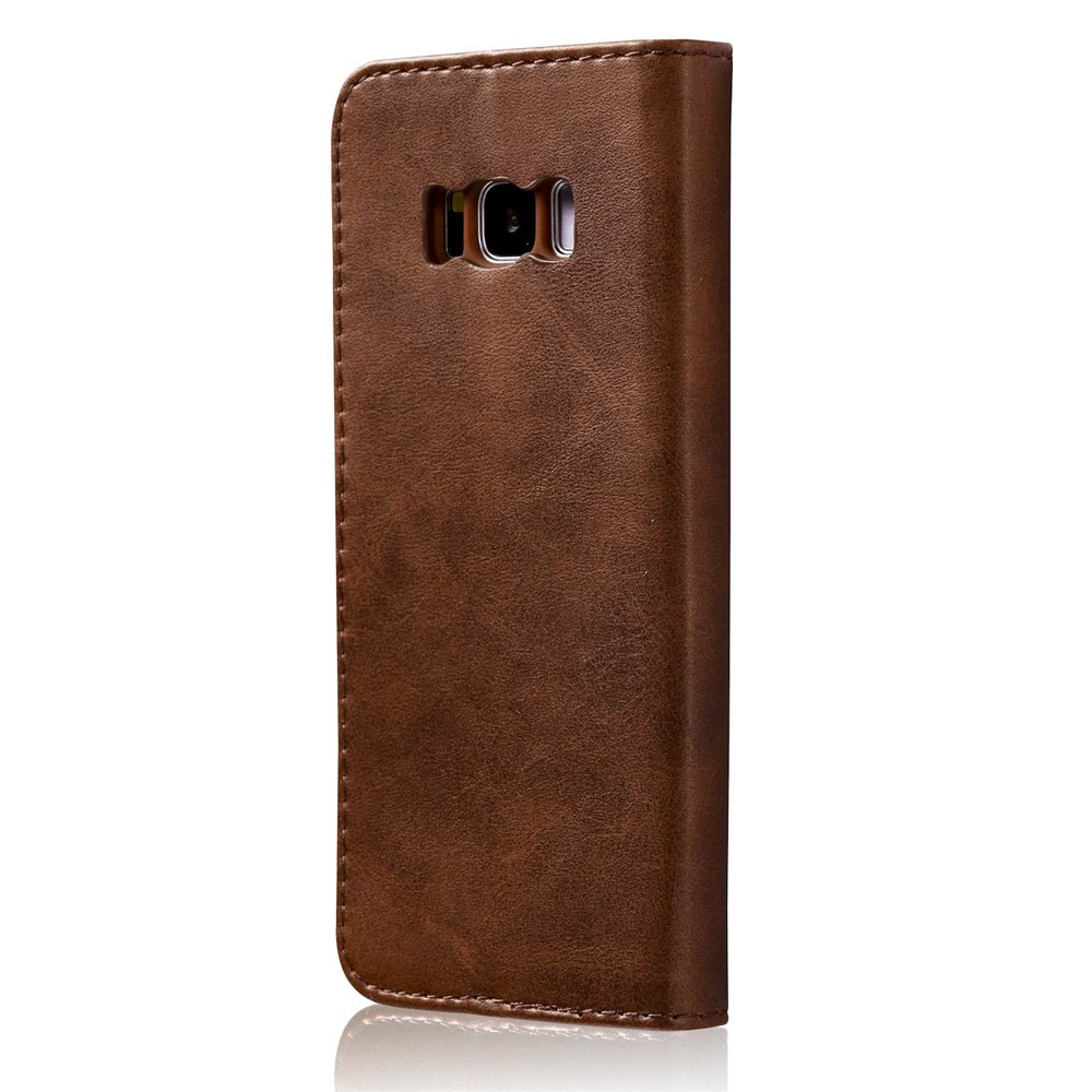 Lc. Imeeke Folio Flip Cuir Portefeuille de Téléphone Pour Samsung Galaxy S8 G950 - Café-2