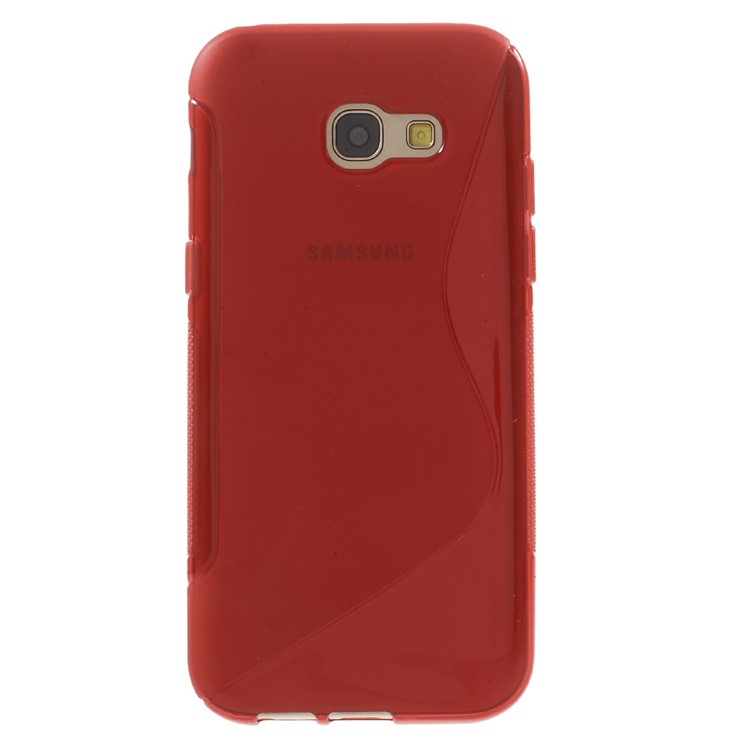 S Shape Soft TPU Mobile Case for Samsung Galaxy A5 (2017) - Red-2
