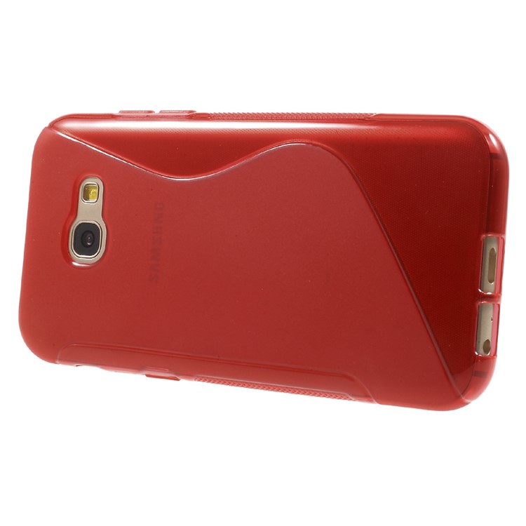 S Shape Soft TPU Mobile Case for Samsung Galaxy A5 (2017) - Red-3