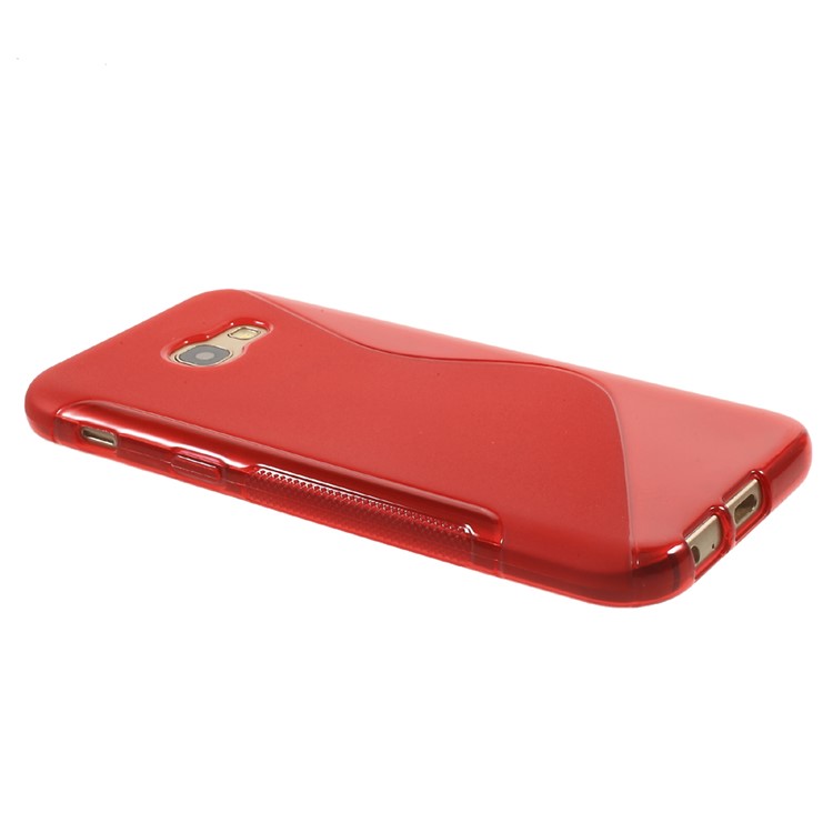 S Shape Soft TPU Mobile Case for Samsung Galaxy A5 (2017) - Red-4