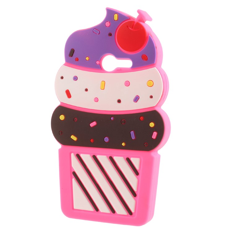 3D Cherry Ice Cream Silicone Cell Phone Cover Case for Samsung Galaxy J5 (2017) - Rose-2