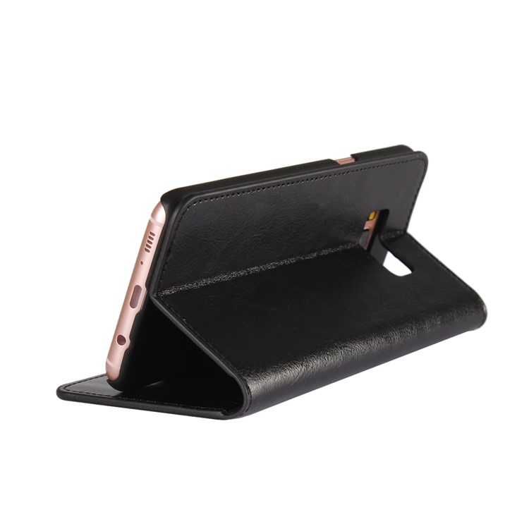 For Samsung Galaxy S8 G950 Crazy Horse Genuine Leather Wallet Case with Stand - Black-2