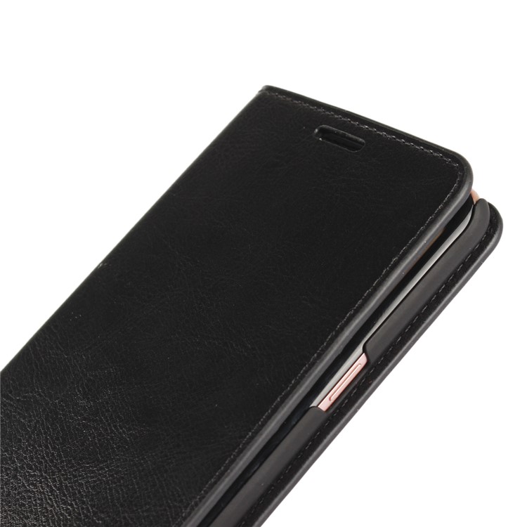 For Samsung Galaxy S8 G950 Crazy Horse Genuine Leather Wallet Case with Stand - Black-6
