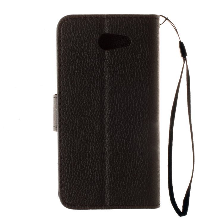 Litchi Skin PU Leather Card / Photo Slots Phone Case for Samsung Galaxy J3 Emerge/J3 Prime/J3 (2017) - Black-3