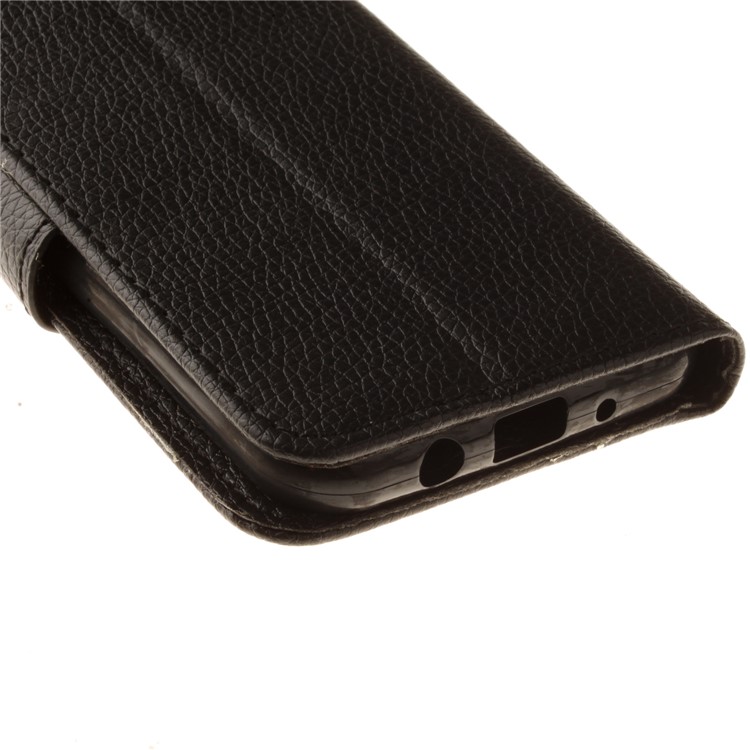 Litchi Skin PU Leather Card / Photo Slots Phone Case for Samsung Galaxy J3 Emerge/J3 Prime/J3 (2017) - Black-4