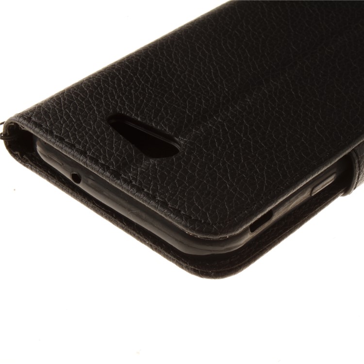 Litchi Skin PU Leather Card / Photo Slots Phone Case for Samsung Galaxy J3 Emerge/J3 Prime/J3 (2017) - Black-5
