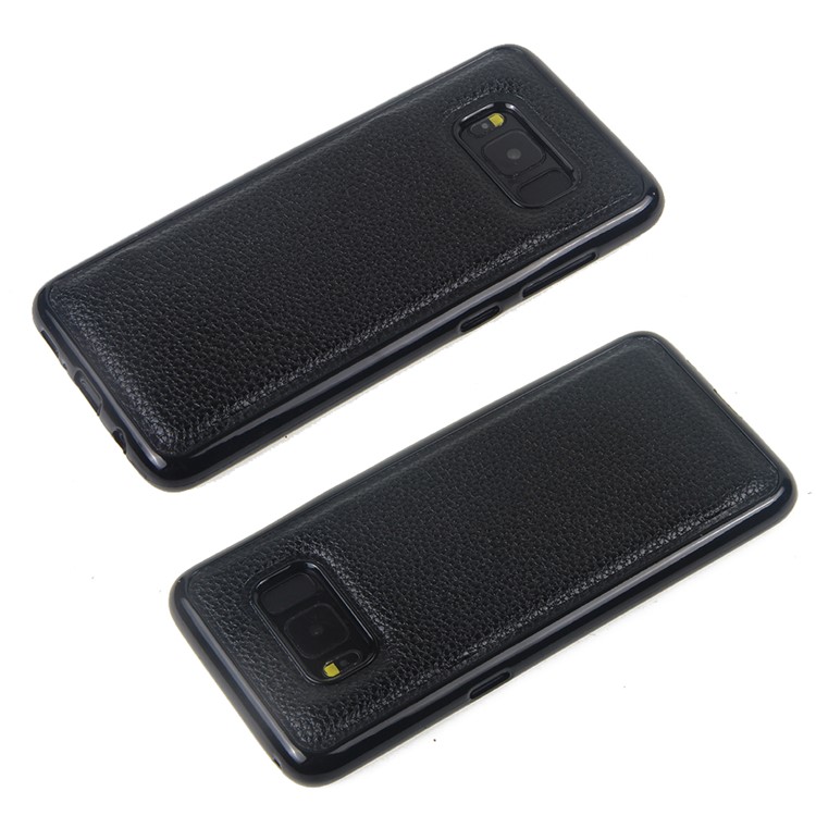 Litchi Skin Leather Cover + Detachable TPU Case for Samsung Galaxy S8 Plus G955 - Black-6