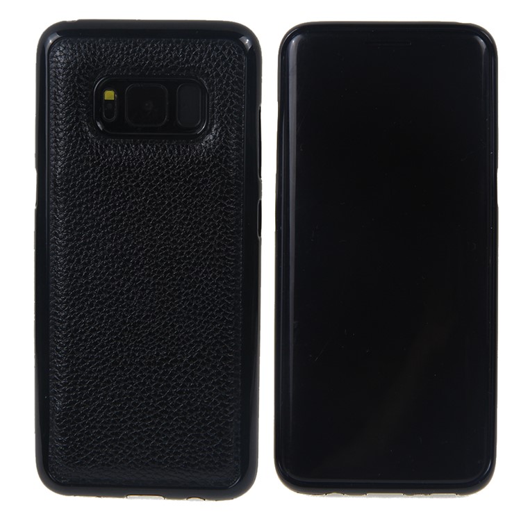 Litchi Skin Leather Cover + Detachable TPU Case for Samsung Galaxy S8 Plus G955 - Black-7