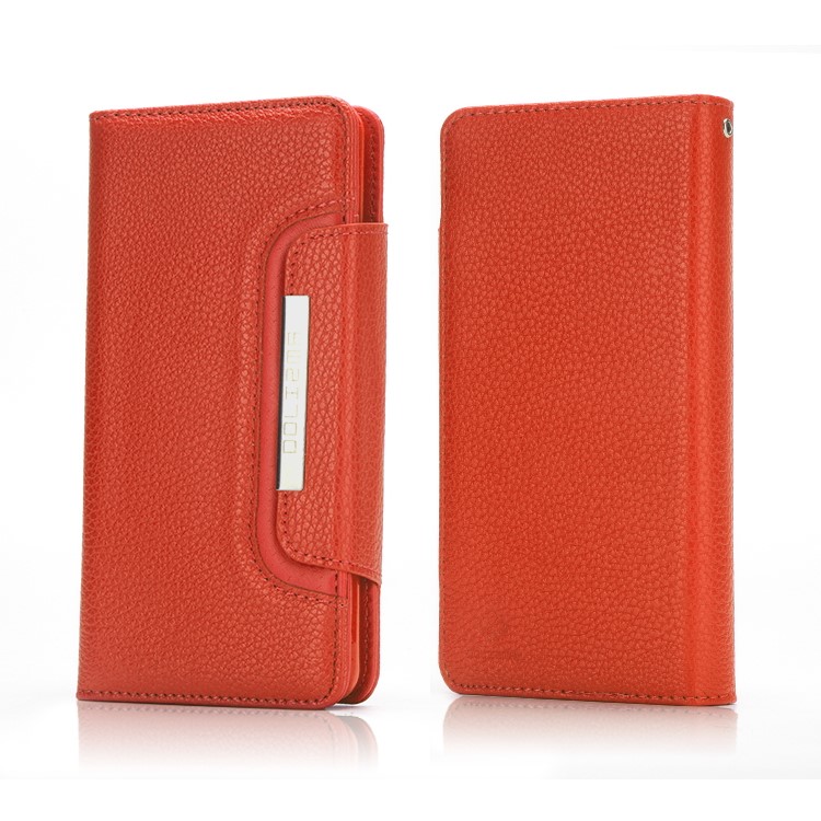 

Litchi Skin Leather Cover + Detachable TPU Mobile Cover for Samsung Galaxy S8 Plus G955 - Orange