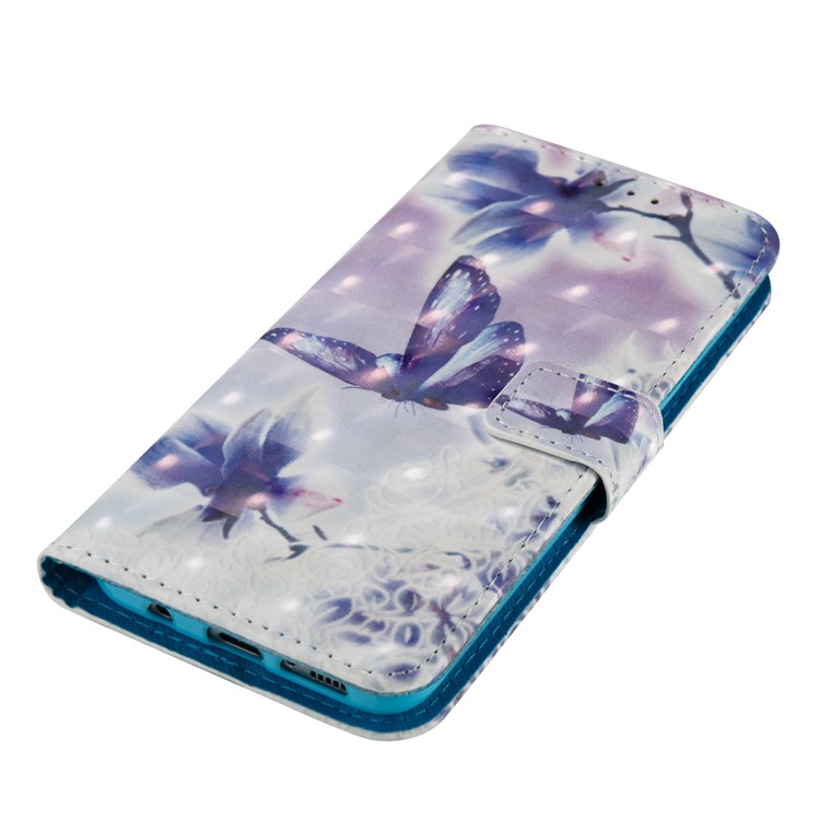 Pattern Printing Light Spot Decor Leather Wallet Phone Case for Samsung Galaxy S8 G950 - Flowers and Butterflies-4