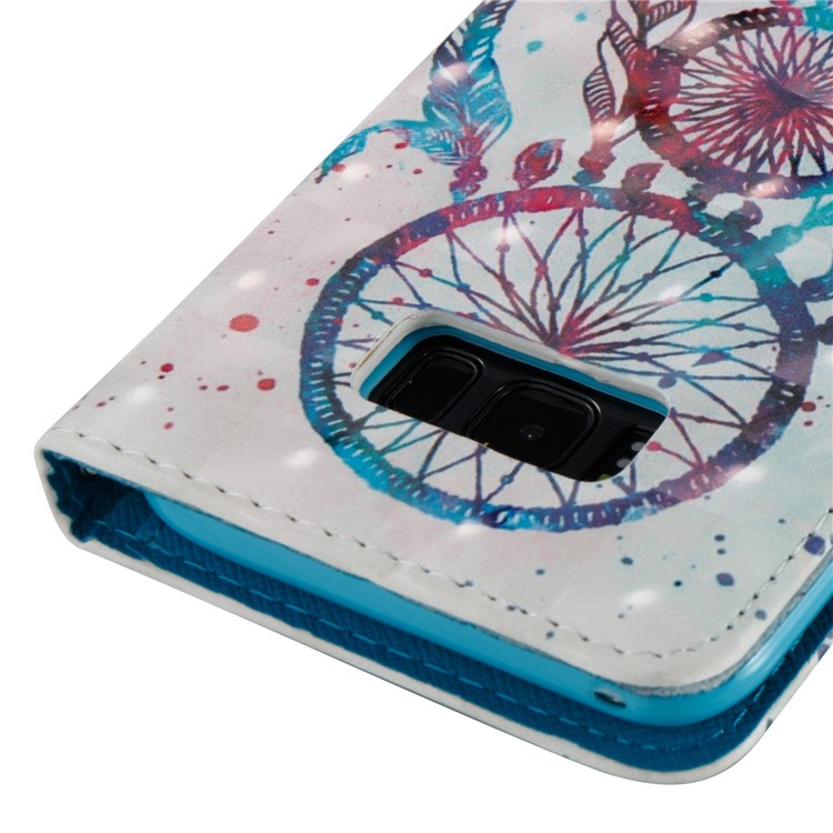 Pattern Printing Light Spot Decor Leather Wallet Case for Samsung Galaxy S8 Plus G955 - Blue Dream Catcher-5