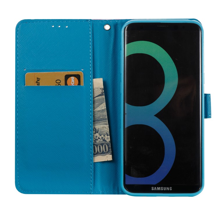Pattern Printing Light Spot Decor Leather Wallet Case for Samsung Galaxy S8 Plus G955 - Blue Dream Catcher-7