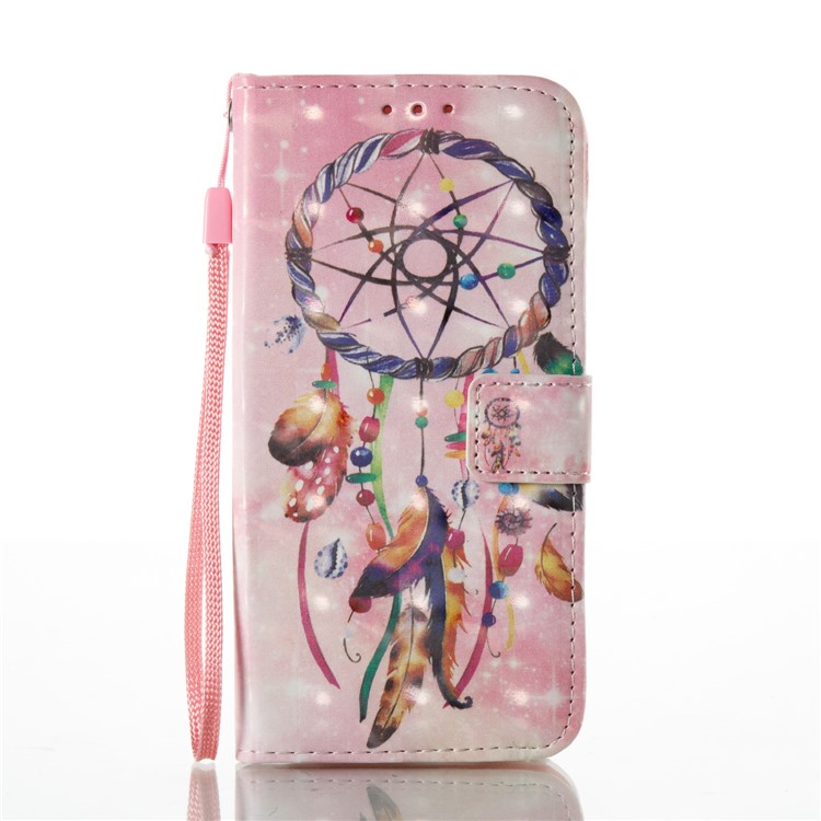 Pattern Printing Light Spot Decor Leather Wallet Case Cover for Samsung Galaxy J3 (2017) - Colorful Dream Catcher-2