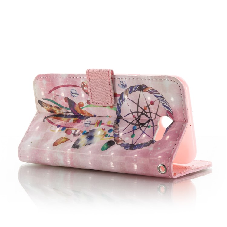 Pattern Printing Light Spot Decor Leather Wallet Case Cover for Samsung Galaxy J3 (2017) - Colorful Dream Catcher-6