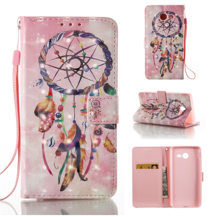 Pattern Printing Light Spot Decor Leather Stand Case for Samsung Galaxy J5 (2017) - Colorful Dream Catcher-1