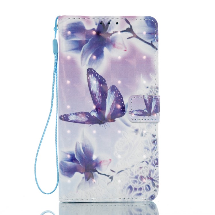 Patterned Light Spot Decor Wallet Leather Stand Case cover for Samsung Galaxy J7 (2017) - Flowers and Butterflies-2