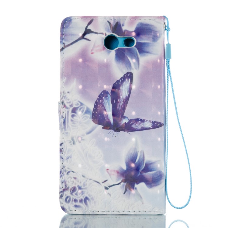 Patterned Light Spot Decor Wallet Leather Stand Case cover for Samsung Galaxy J7 (2017) - Flowers and Butterflies-3