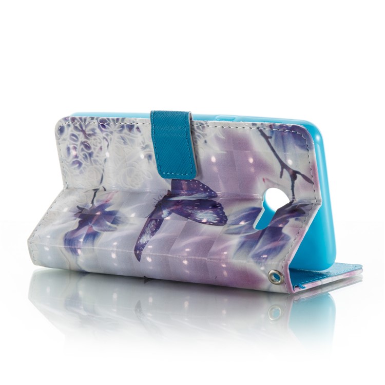 Patterned Light Spot Decor Wallet Leather Stand Case cover for Samsung Galaxy J7 (2017) - Flowers and Butterflies-4