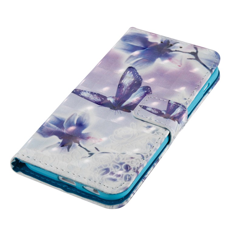 Pattern Printing Light Spot Decor Leather Card Holder Mobile Cover for Samsung Galaxy A3 (2017) - Flowers and Butterflies-4