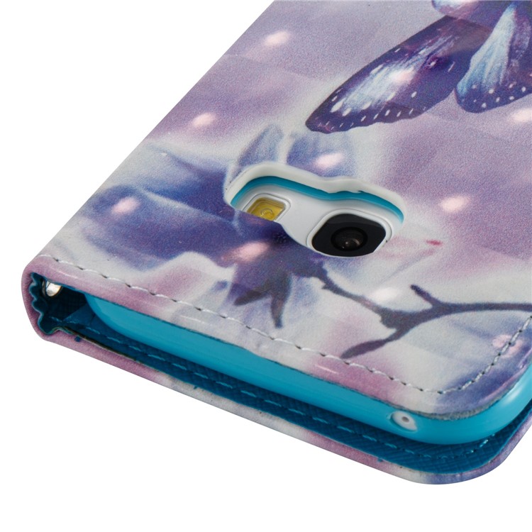 Pattern Printing Light Spot Decor Leather Card Holder Mobile Cover for Samsung Galaxy A3 (2017) - Flowers and Butterflies-5
